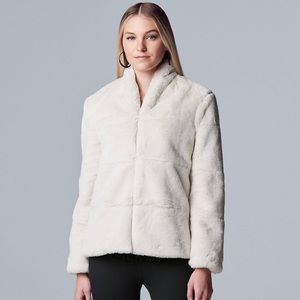- Simply VeraWang seamed faux-fur jacket size XS NWT